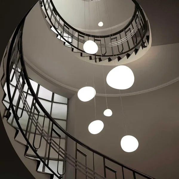 Goose Egg Light Restaurant Nordic Cobblestone Modern Pendant Lamp Bedroom Bedside Bar Loft Hanging Lighting Spiral Stairs Home - Image 3