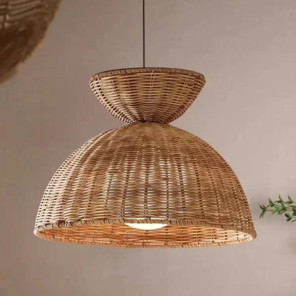 Southeast Asian Semicircle Rattan Lamp Handmade Vintage Pendant Lights for Restaurants Hot Pot Dining Room Rural Pastoral Lamps - Image 3