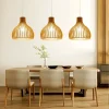Minimalist Retro Solid Wood Chandelier Bamboo Art Birdcage Pendant Lamp for Bedroom Dining Room Study Home Decoration LED Light - Image 2