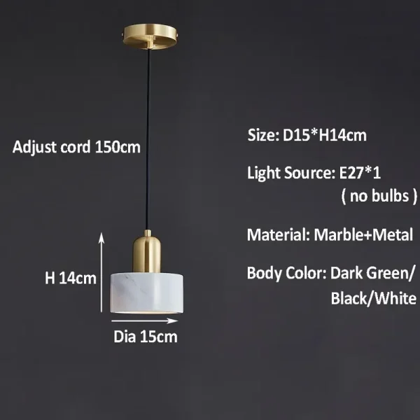 Nordic LED Marble Pendant Light Simple Dining Room Lamp Marble Hanging Lights Bedside Hotel Bar Home Decor Stone Chandelier E27 - Image 5