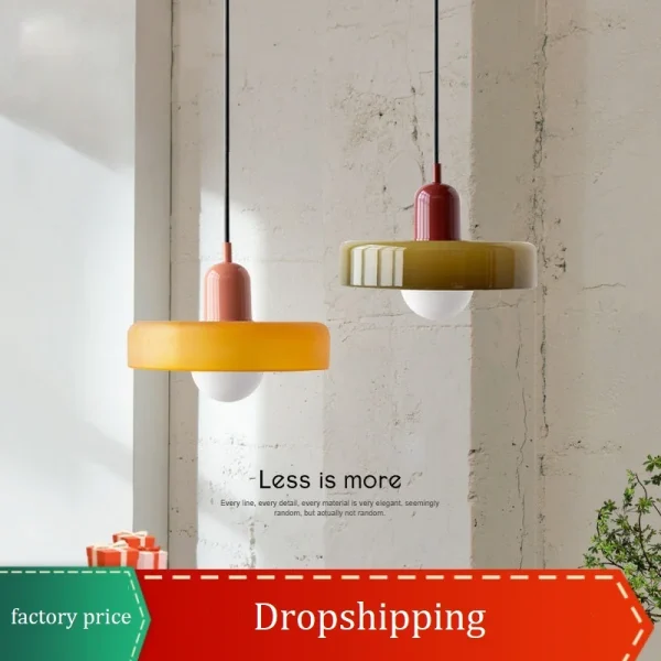 Modern Glass Pendant Light Candy Color Single Head Hanging Lamp For Living Room Bedroom Dining Room Bar Home Decoration Fixture - Image 3