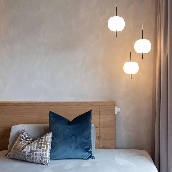 linear pendant light LED minimal Italian design KUSHI Suspension Light Living Room white Glass light kitchen bedside table light - Image 5