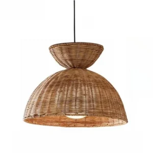 Southeast Asian Semicircle Rattan Lamp Handmade Vintage Pendant Lights for Restaurants Hot Pot Dining Room Rural Pastoral Lamps