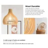 Minimalist Retro Solid Wood Chandelier Bamboo Art Birdcage Pendant Lamp for Bedroom Dining Room Study Home Decoration LED Light - Image 6