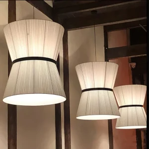 Fabric Pendant Light Minimalist Pendant Lights white lampshade for bedroom room Dining Room island light fixtures