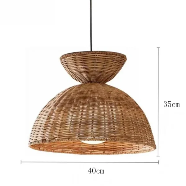 Southeast Asian Semicircle Rattan Lamp Handmade Vintage Pendant Lights for Restaurants Hot Pot Dining Room Rural Pastoral Lamps - Image 6