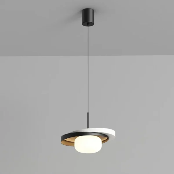 Bedhead Pendant Light Entrance Hall Bar Counter Aisle Light Italian Designer Style Simple Modern Black White Iron Hanging Lamp - Image 2