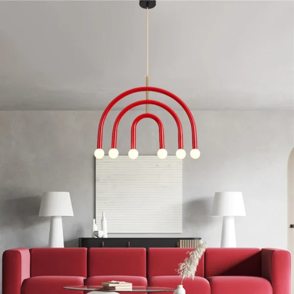 Rainbow Cream Style Modern Pendant Light for Dining Living Room Decor Led Lamp Colorful U-shaped Design Bedroom Fixtures - Image 3