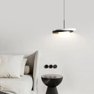 Bedhead Pendant Light Entrance Hall Bar Counter Aisle Light Italian Designer Style Simple Modern Black White Iron Hanging Lamp