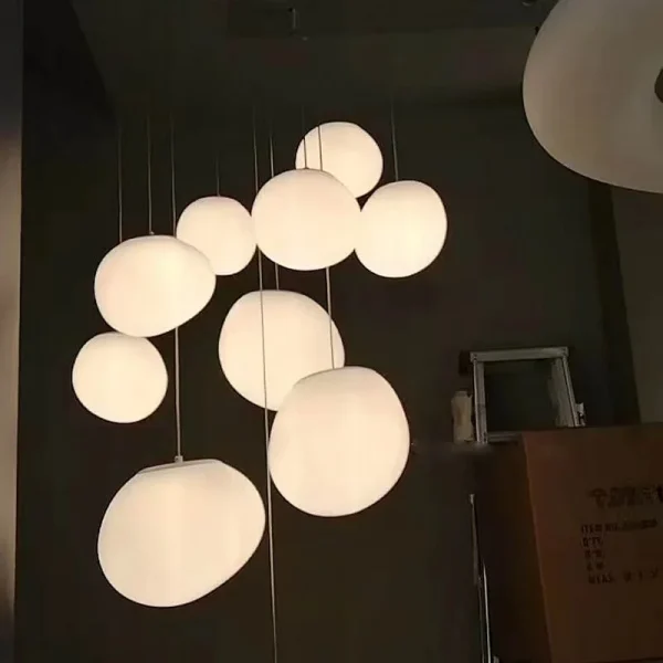 Goose Egg Light Restaurant Nordic Cobblestone Modern Pendant Lamp Bedroom Bedside Bar Loft Hanging Lighting Spiral Stairs Home - Image 6