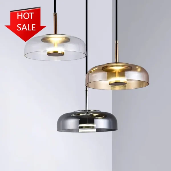 Modern Glass Led Pendant Lights for Kitchen Dining Room Restaurant Hanging Lamp Ceiling Chandeliers Hotel Bedroom Bedside