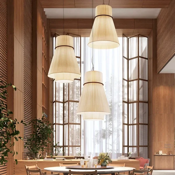 Fabric Pendant Light Minimalist Pendant Lights white lampshade for bedroom room Dining Room island light fixtures - Image 5