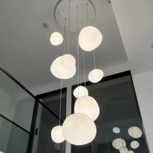 Goose Egg Light Restaurant Nordic Cobblestone Modern Pendant Lamp Bedroom Bedside Bar Loft Hanging Lighting Spiral Stairs Home
